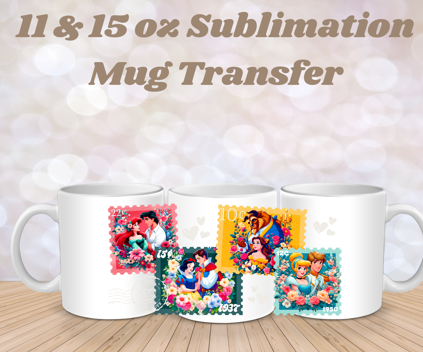 Princess stamps Mug wrap