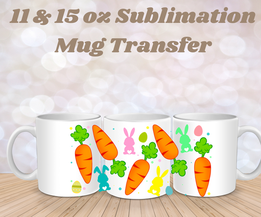 Easter carrots & Bunnies Mug wrap