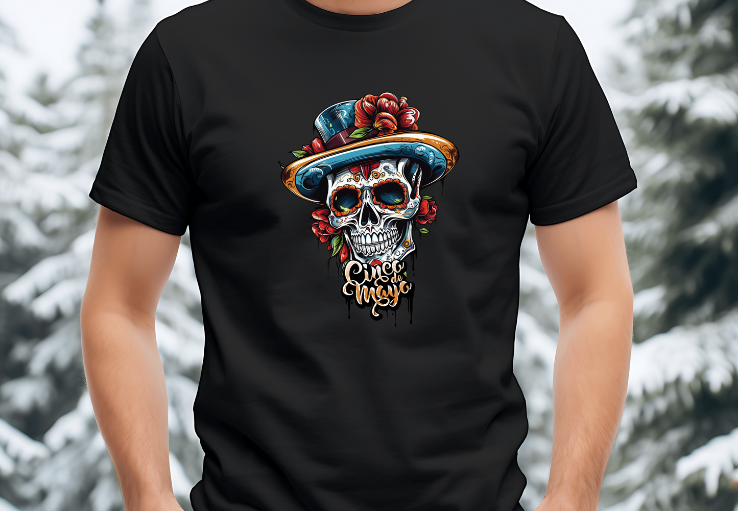Cinco de Mayo skull Clear Film Screen Print