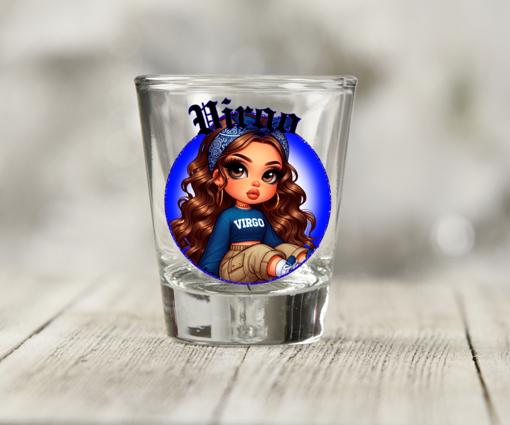 Zodiac Girls UV DTF Shot Glass Decal