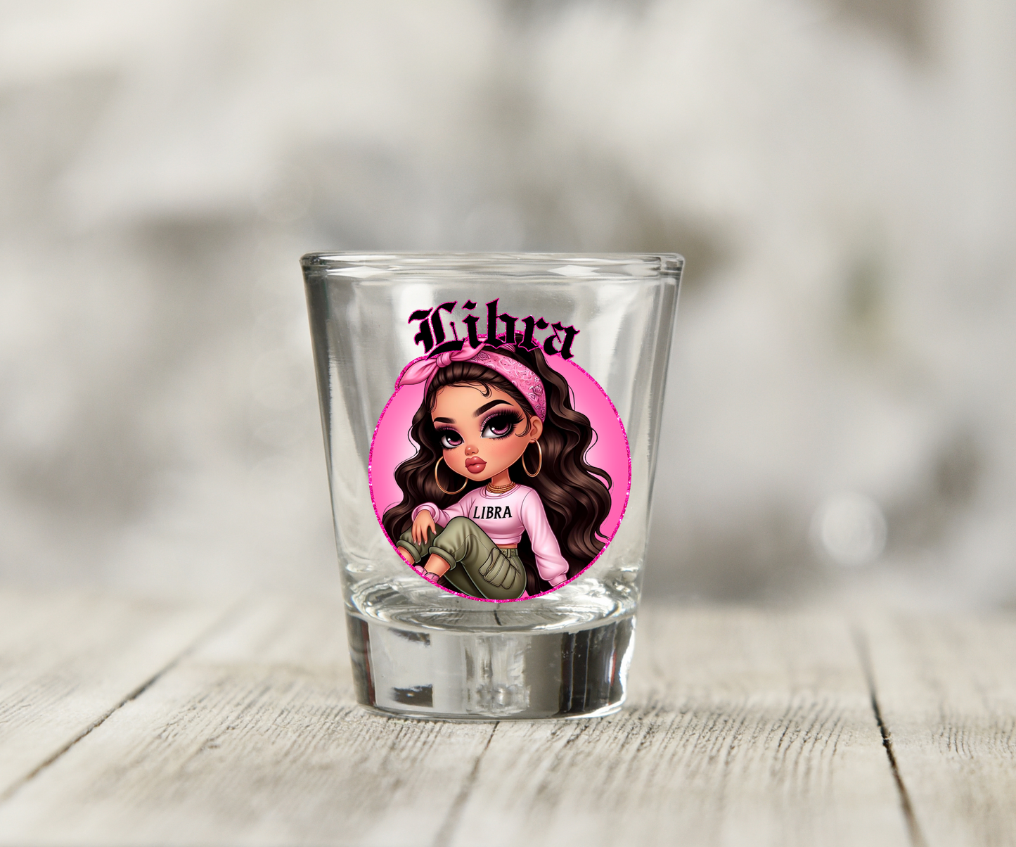 Zodiac Girls UV DTF Shot Glass Decal