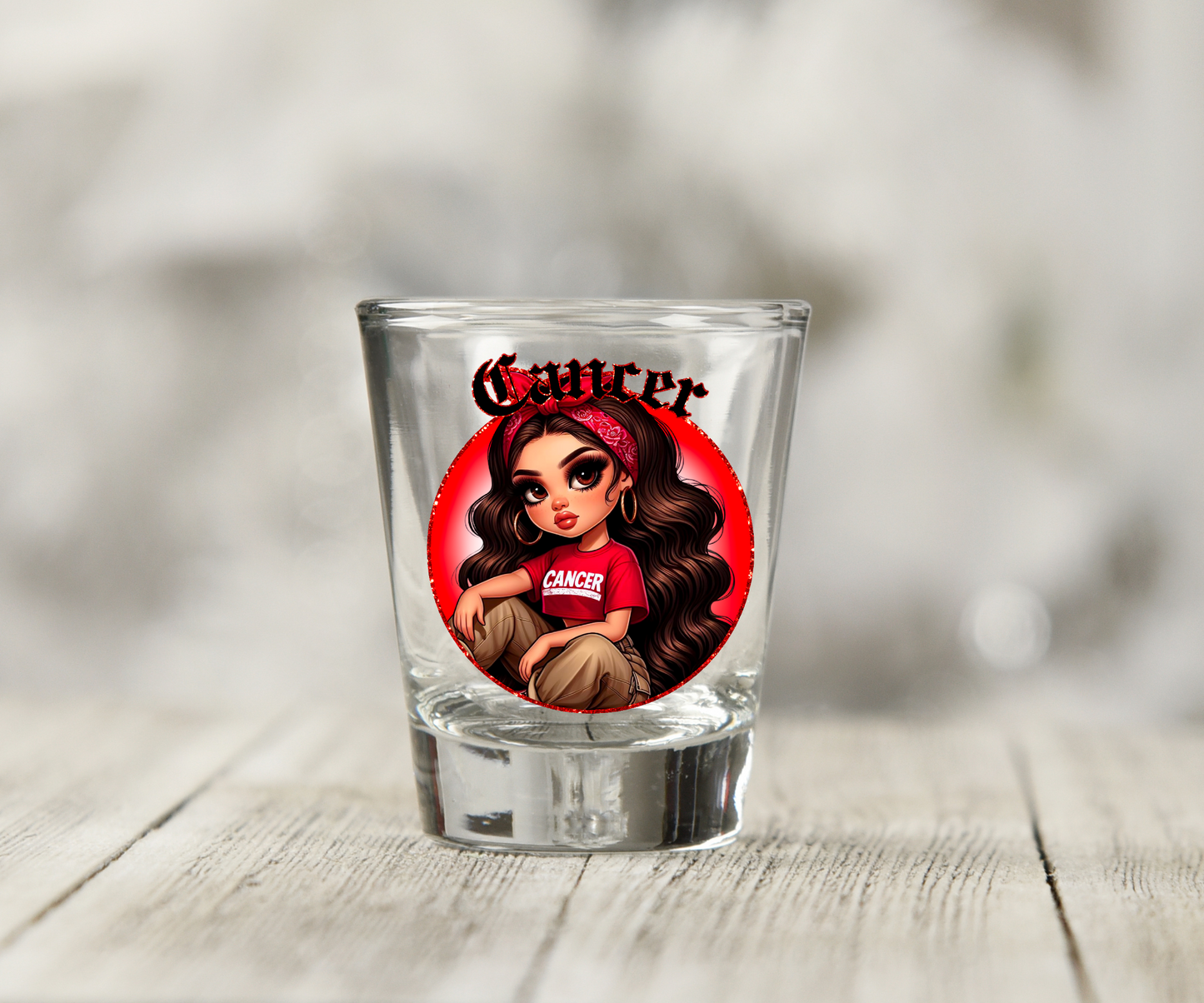 Zodiac Girls UV DTF Shot Glass Decal