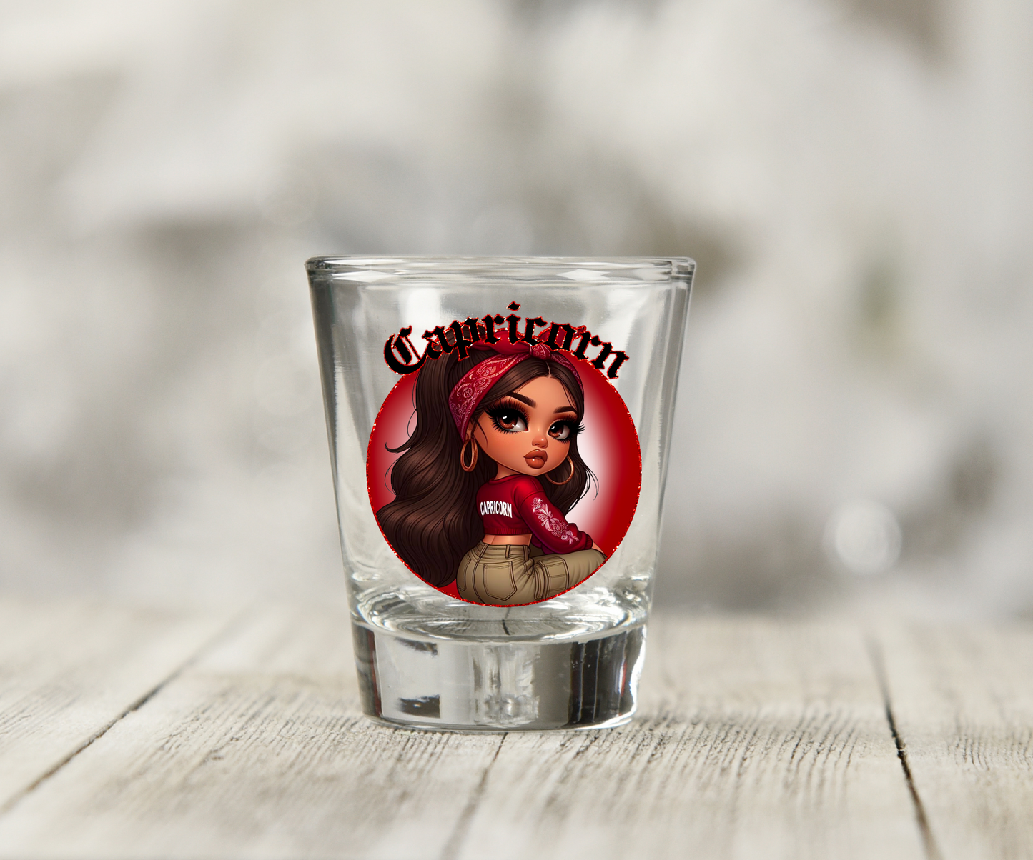 Zodiac Girls UV DTF Shot Glass Decal