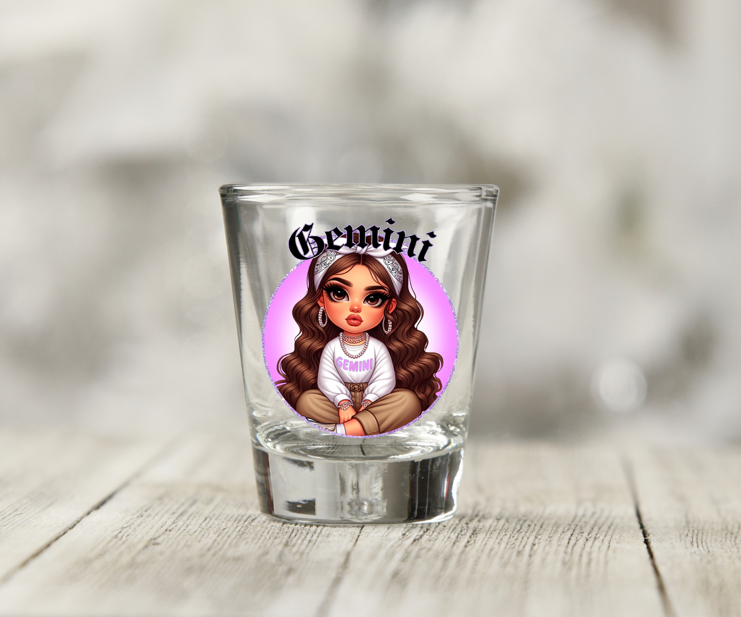 Zodiac Girls UV DTF Shot Glass Decal