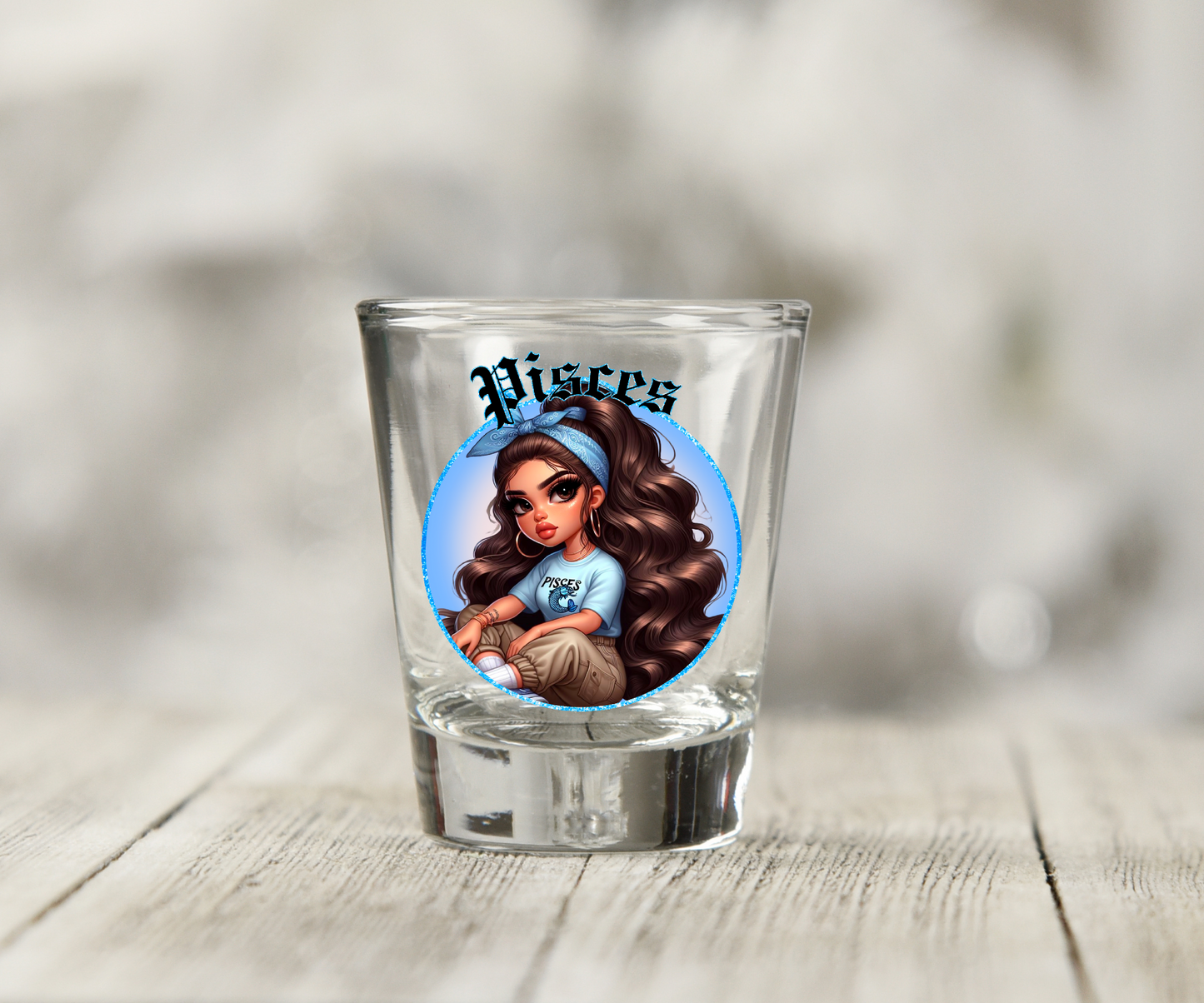 Zodiac Girls UV DTF Shot Glass Decal