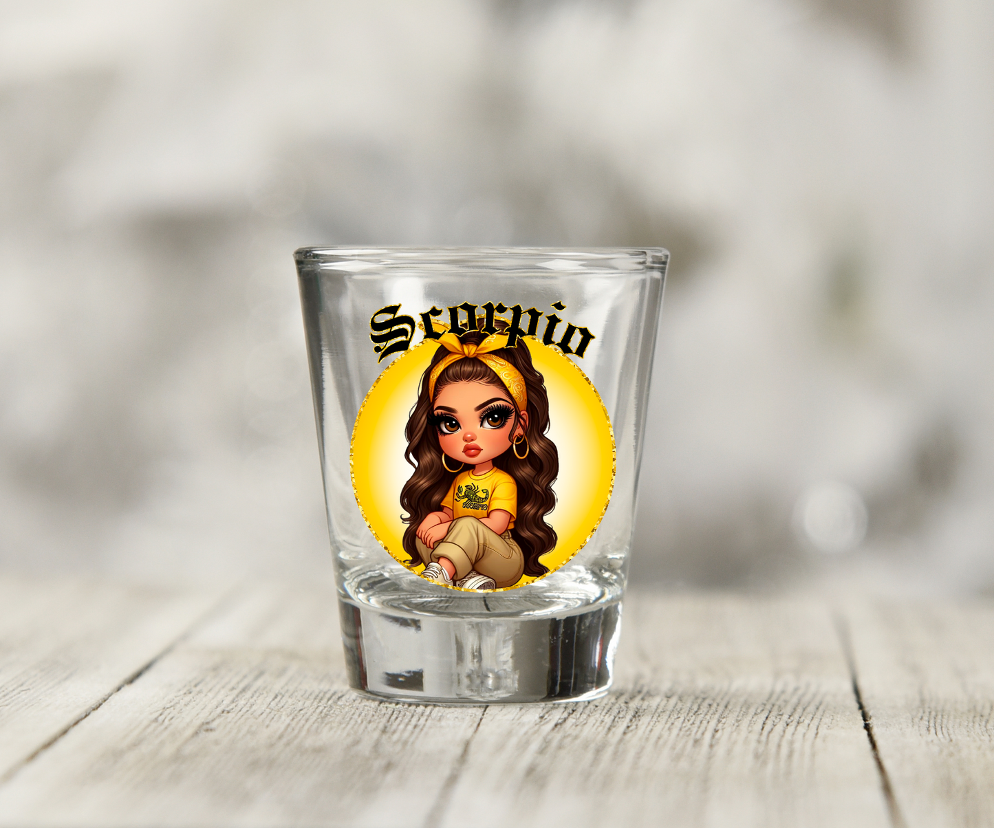 Zodiac Girls UV DTF Shot Glass Decal