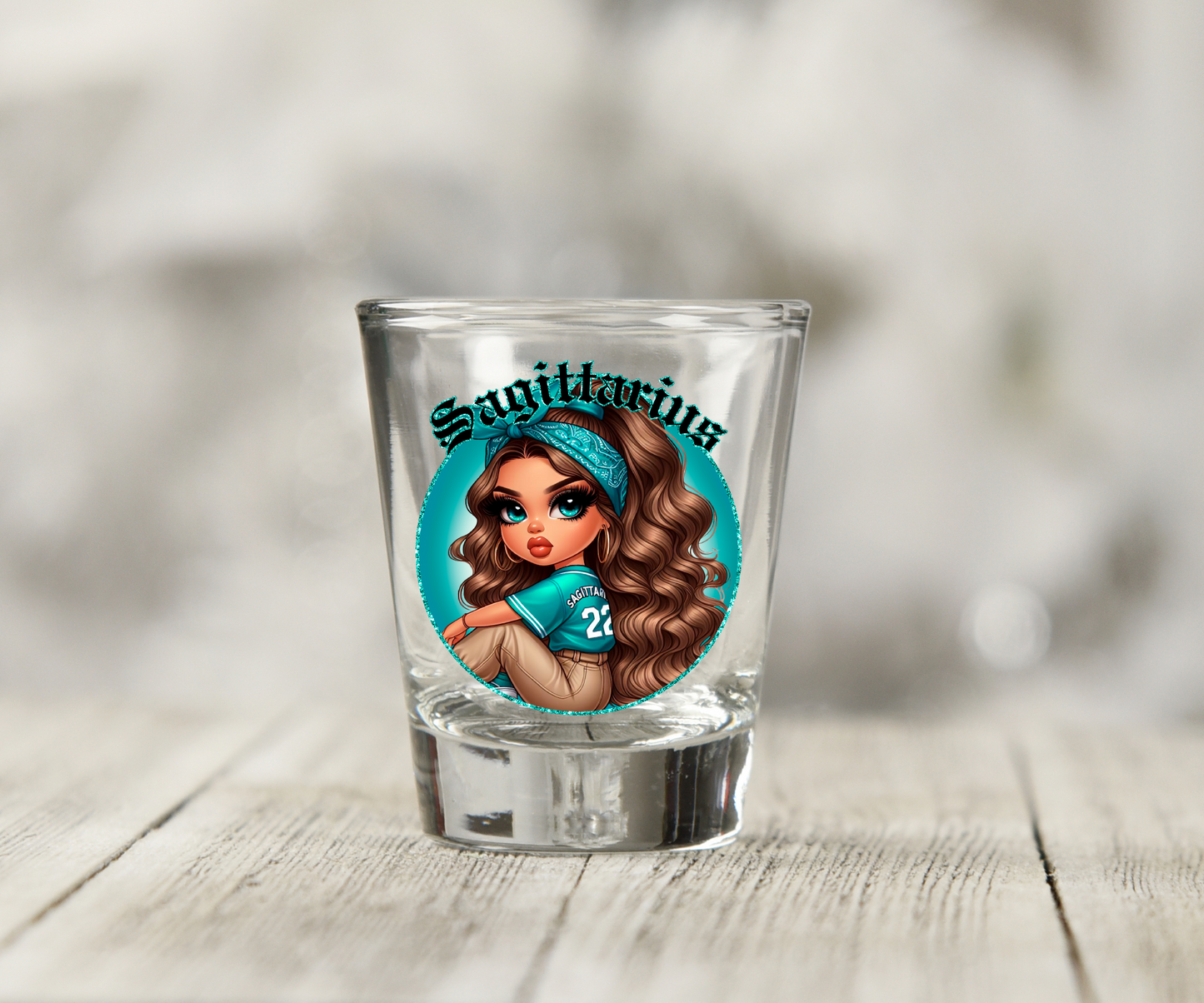 Zodiac Girls UV DTF Shot Glass Decal