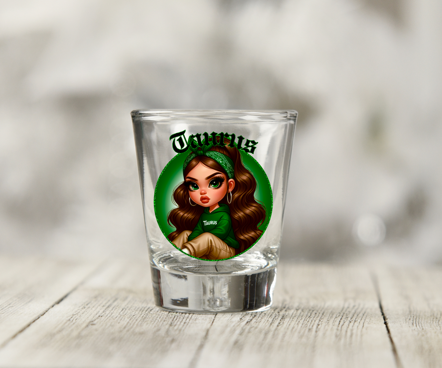 Zodiac Girls UV DTF Shot Glass Decal