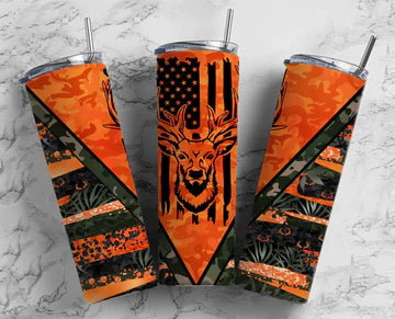 Orange Camo Deer Sublimation Transfer