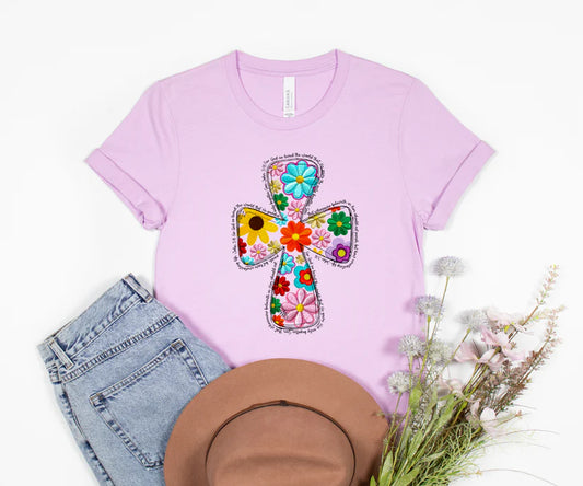 Faux embroidery cross - Clear Film Screen Print