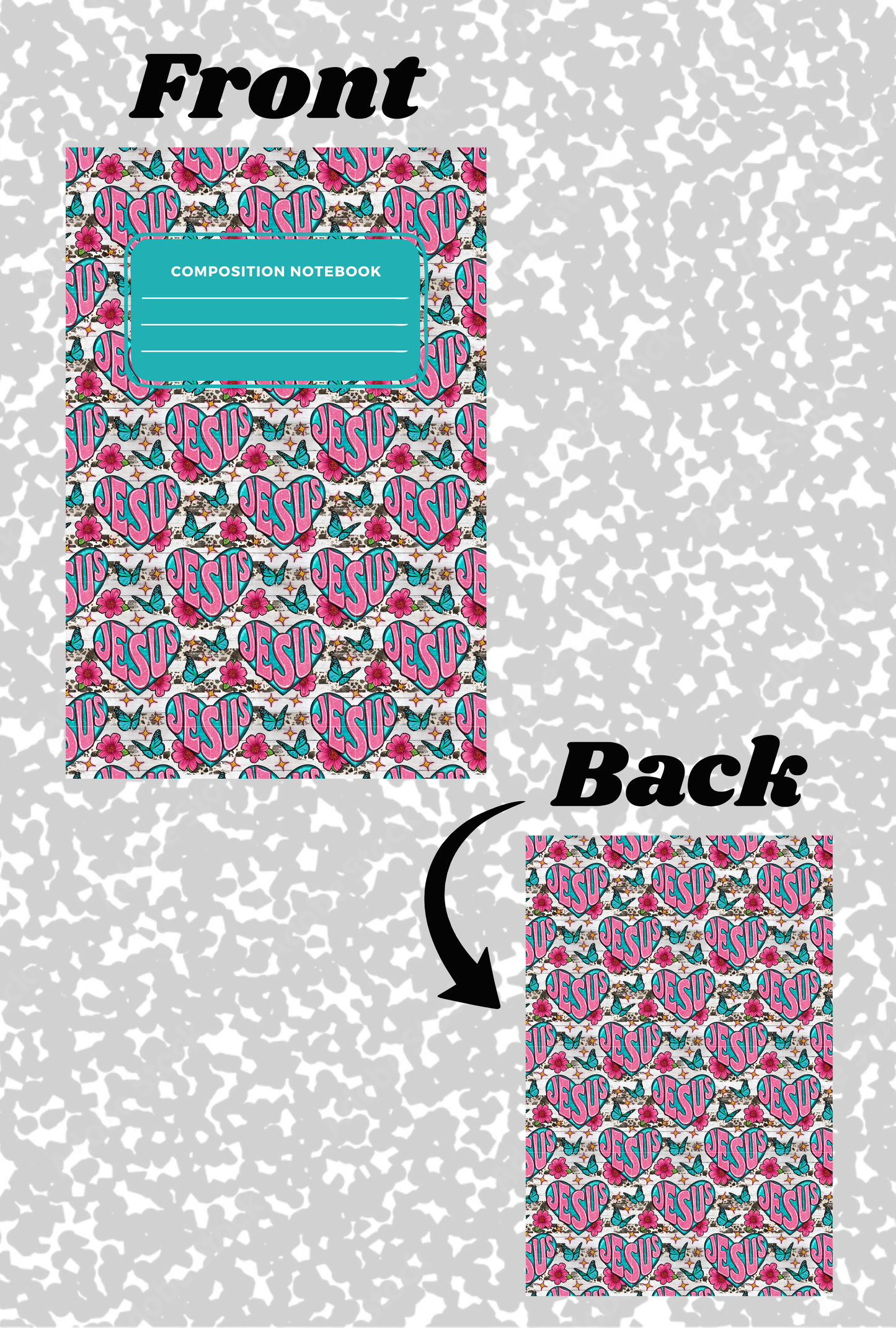 Jesus pink/teal Notebook Cover
