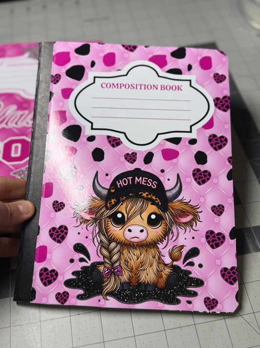 Hot mess Highland cow Notebook Cover