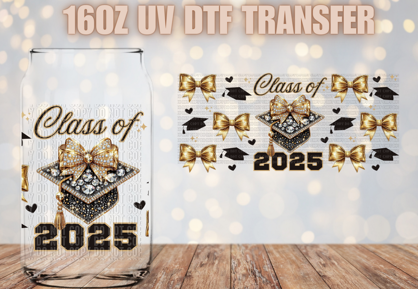 Senior gold black UV DTF