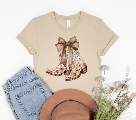 Brown Coquette cowgirl boots - DTF transfer