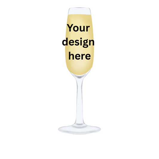 Custom UV DTF decal for champagne glass
