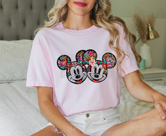 Faux embroidery mouse couple HTV