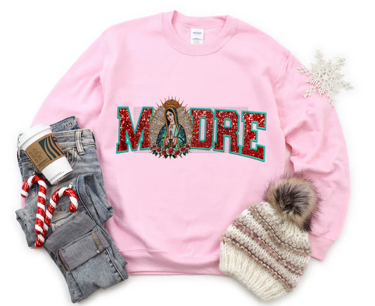 Madre Lady of Guadalupe faux embroidery Direct To Film