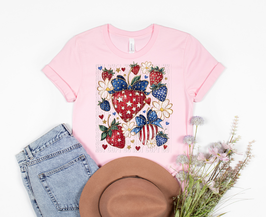 Patriotic strawberry HTV