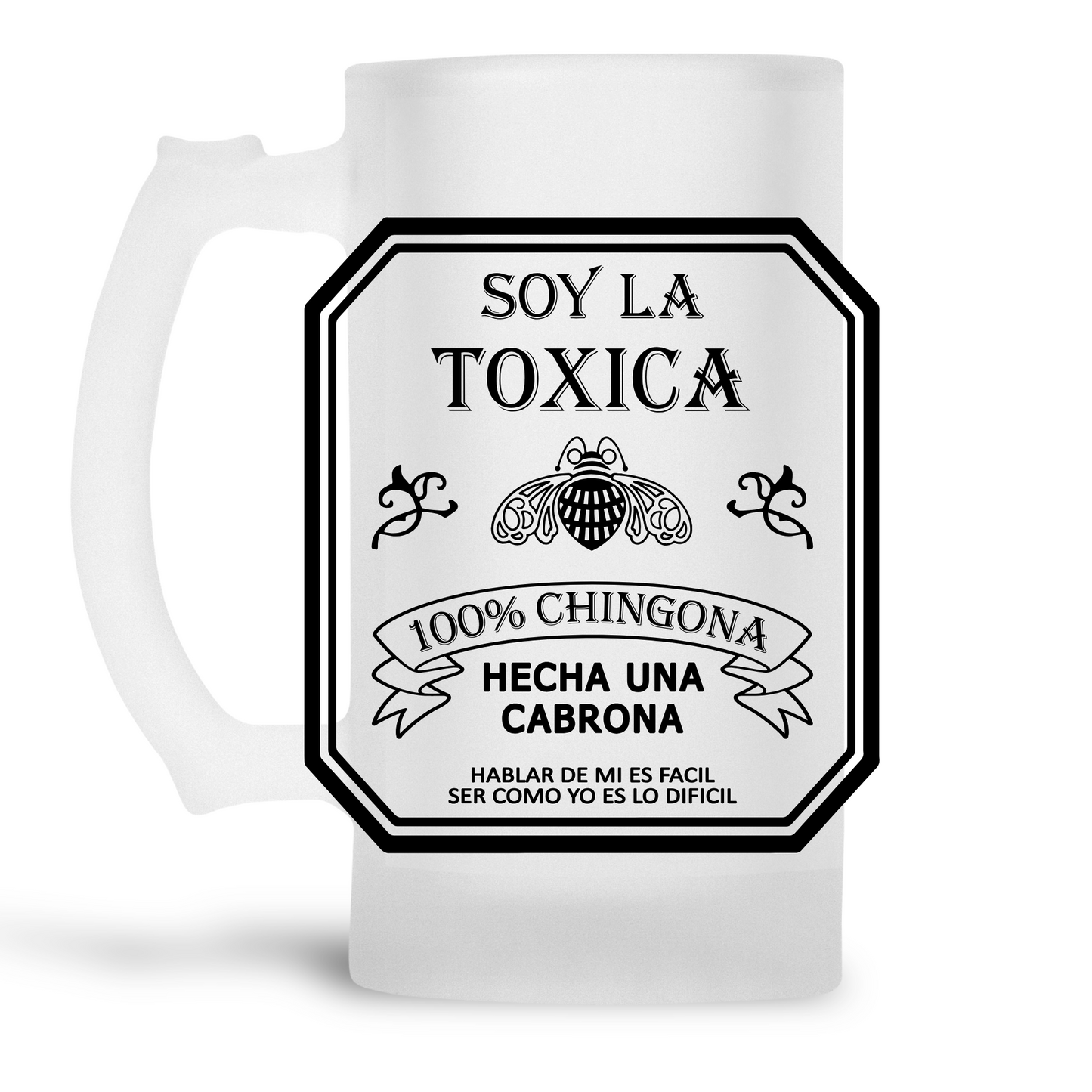 Toxica Toxico 16oz Frosted beer mug UV DTF