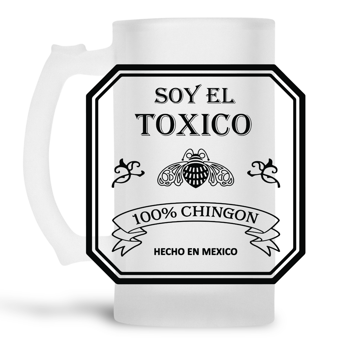 Toxica Toxico 16oz Frosted beer mug UV DTF