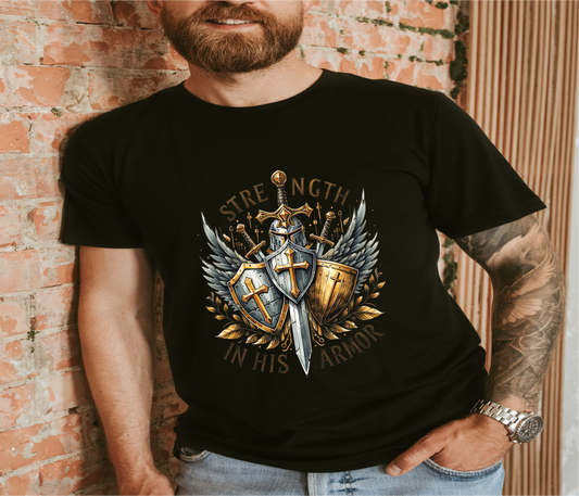 Strength in his armor DTF transfer