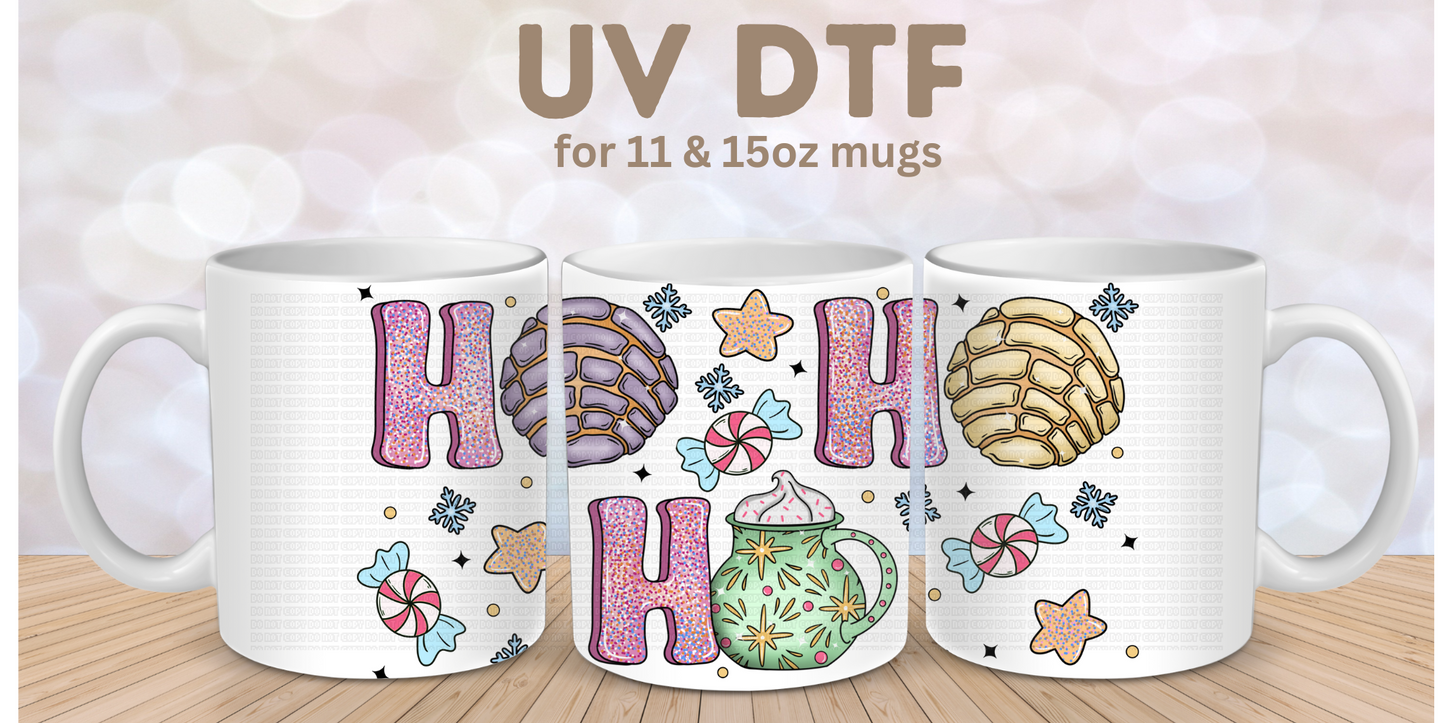 Ho Ho Ho Conchas UV DTF Mug wrap