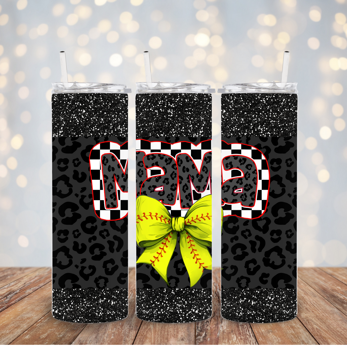 Softball Mama coquette bow Tumbler Transfer