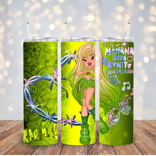 Karol G green Tumbler Transfer