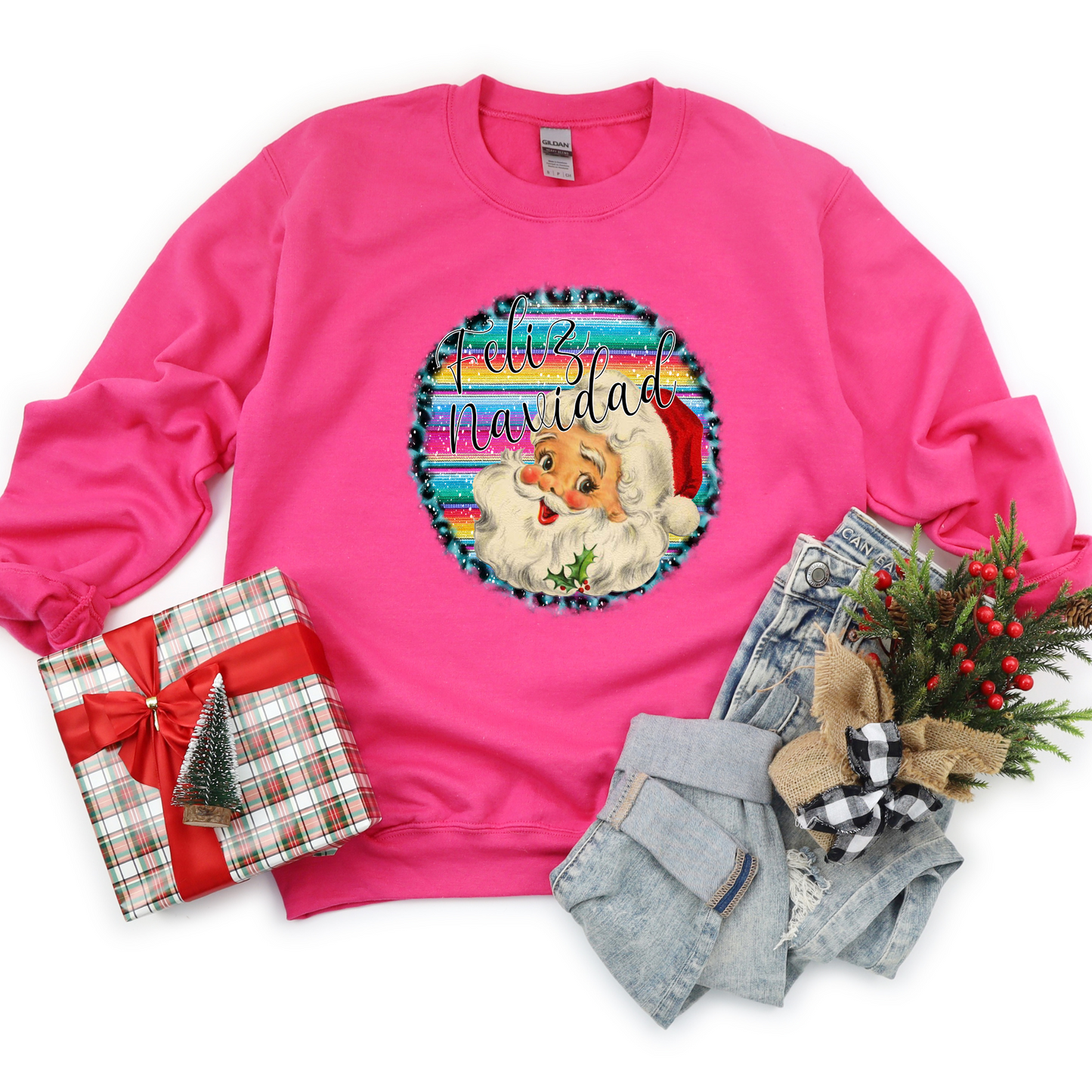 Feliz Navidad Serape Santa