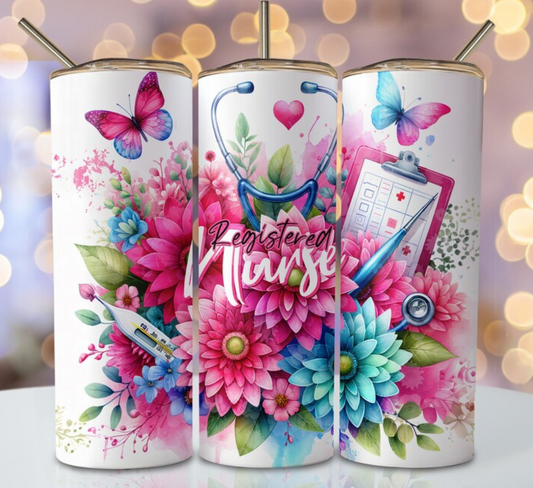 RN Pink Floral Sublimation Transfer
