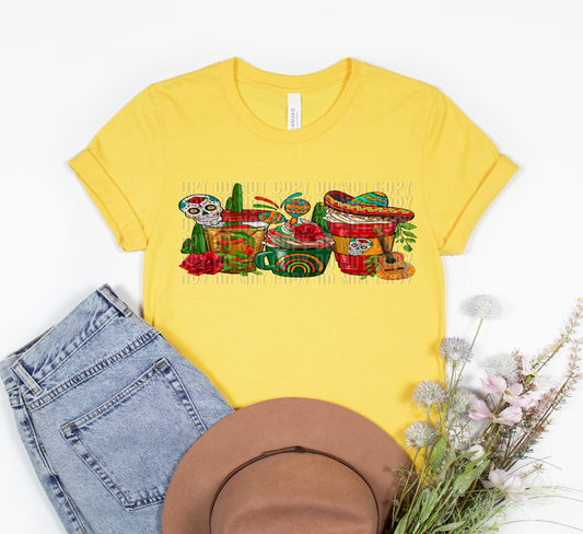 Dia De los muertos cafesitos mexicanos Screen Print