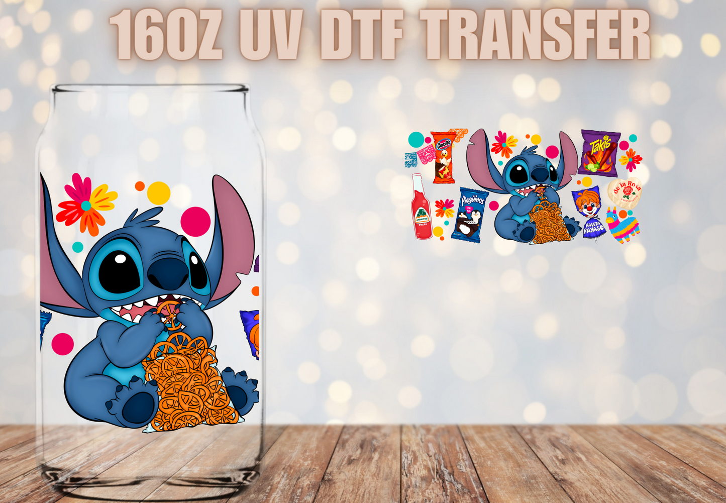 Snacks Blue Alien UV DTF Wrap