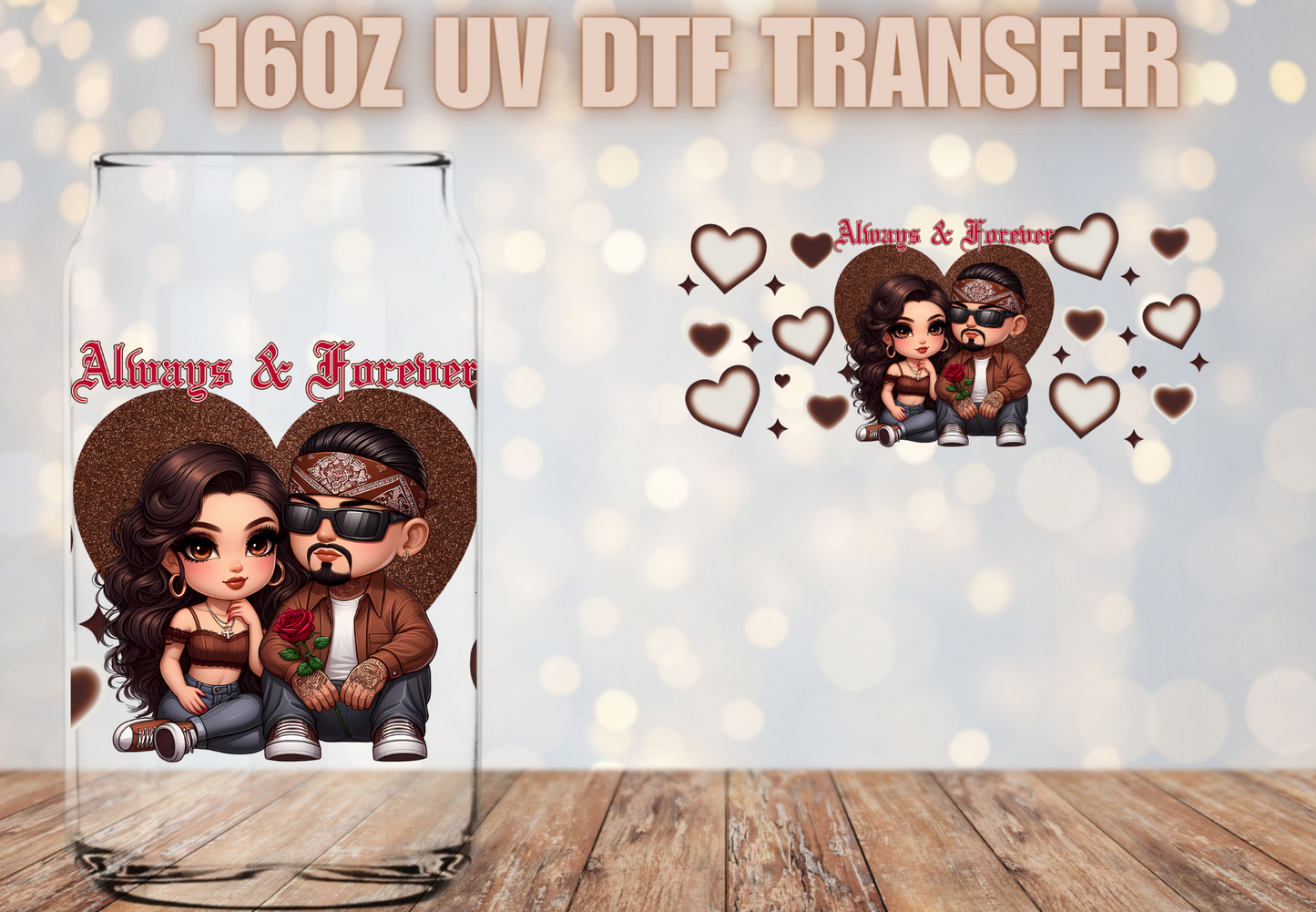 Always and forever (red words) UV DTF Wrap