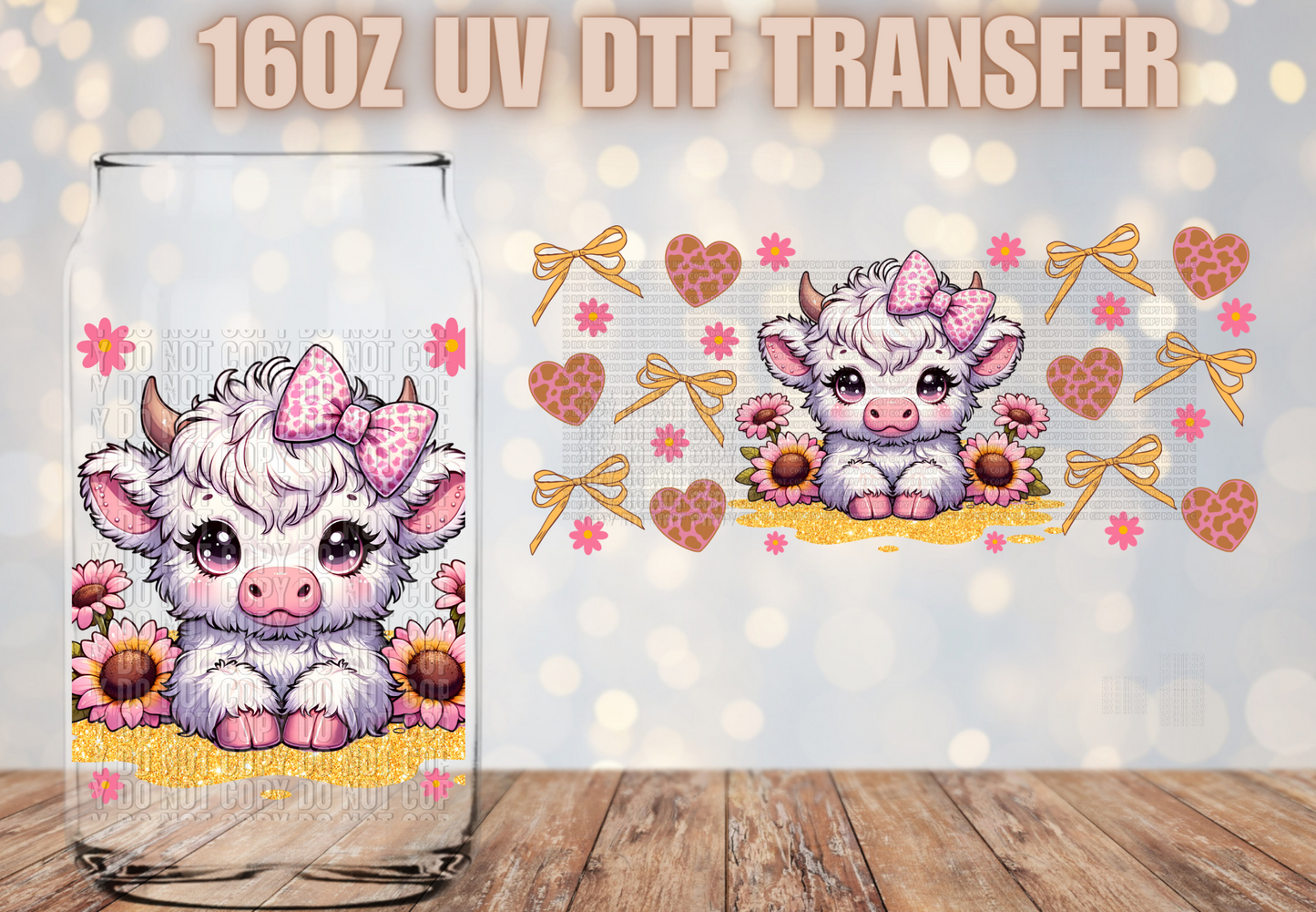 Cutie Highland Cow UV DTF