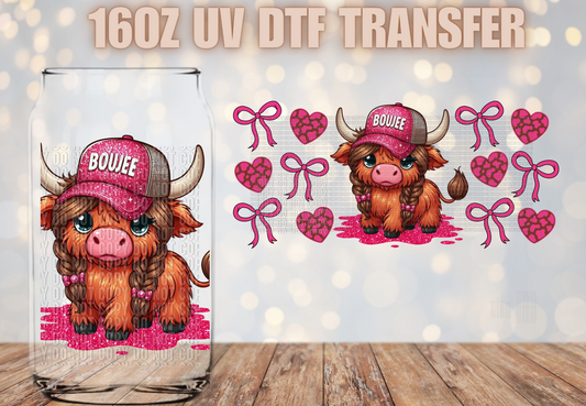 Boujee Highland Cow UV DTF