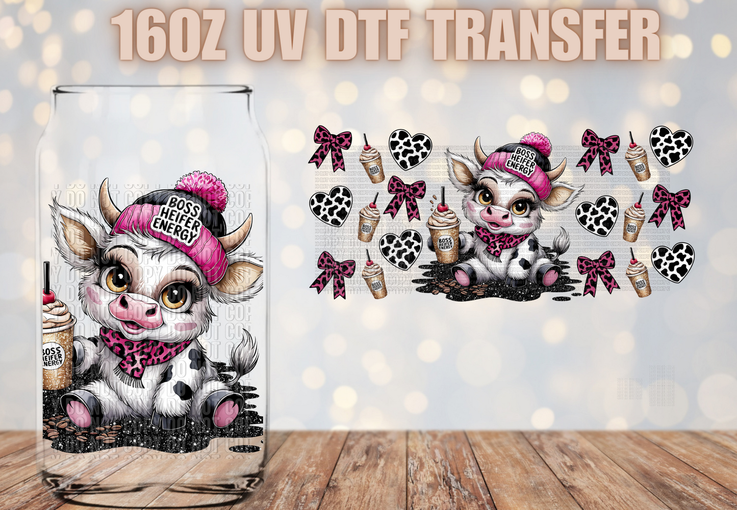 Boss Heifer Energy Highland Cow UV DTF