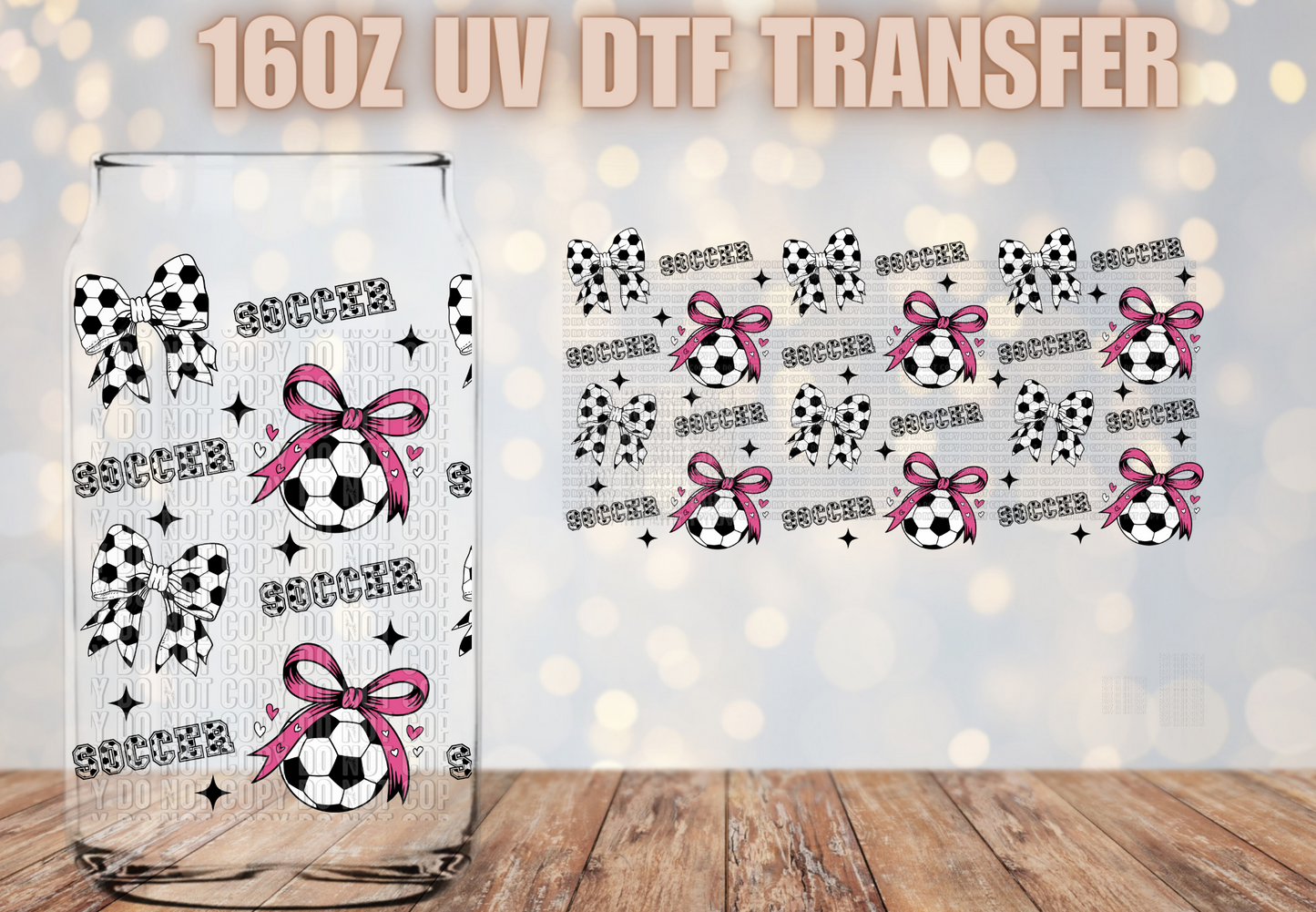 Coquette soccer UV DTF