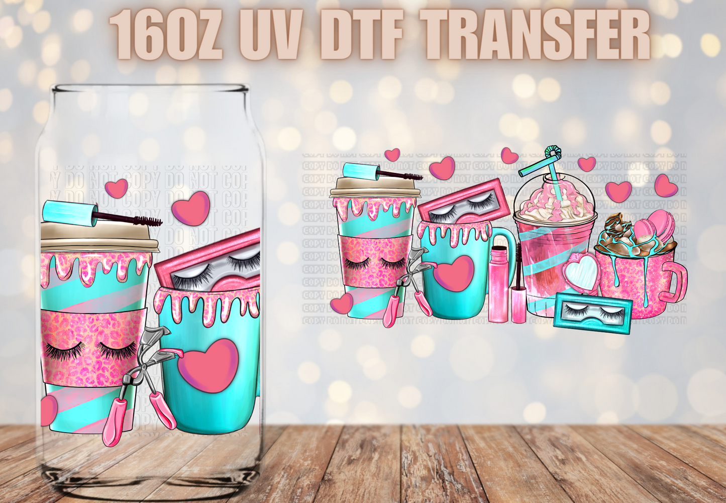 Lash tech cups UV DTF