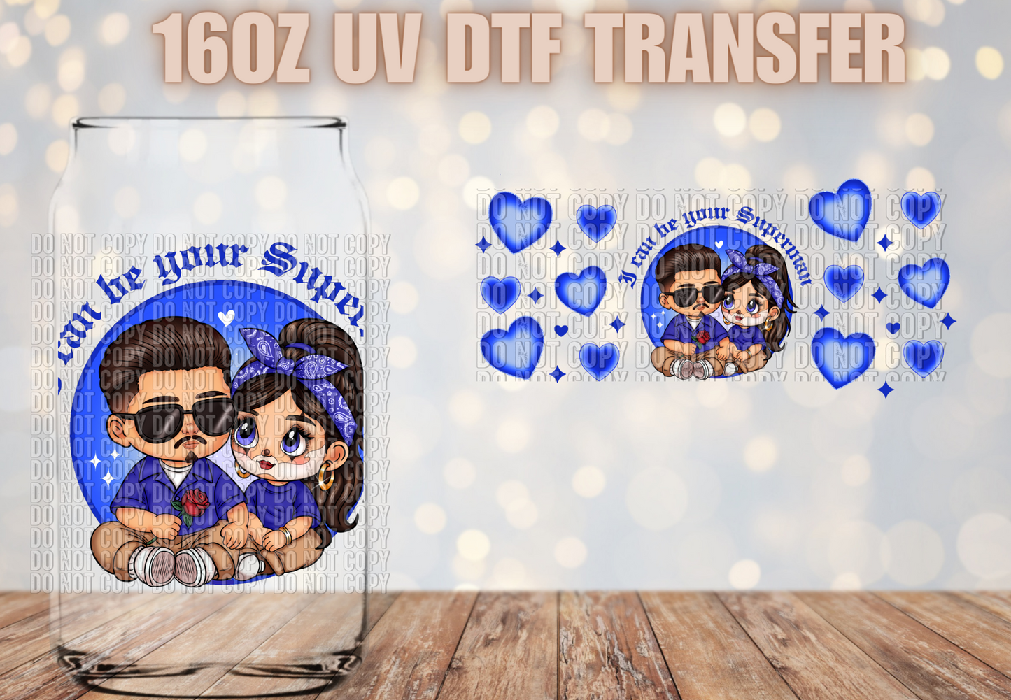Your superman blue UV DTF Wrap