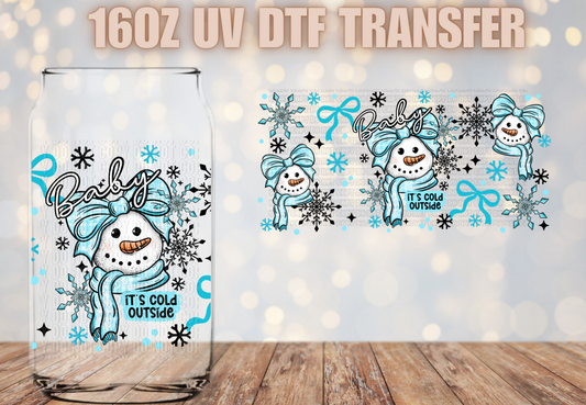 Its cold outside coquette snowgirl UV DTF