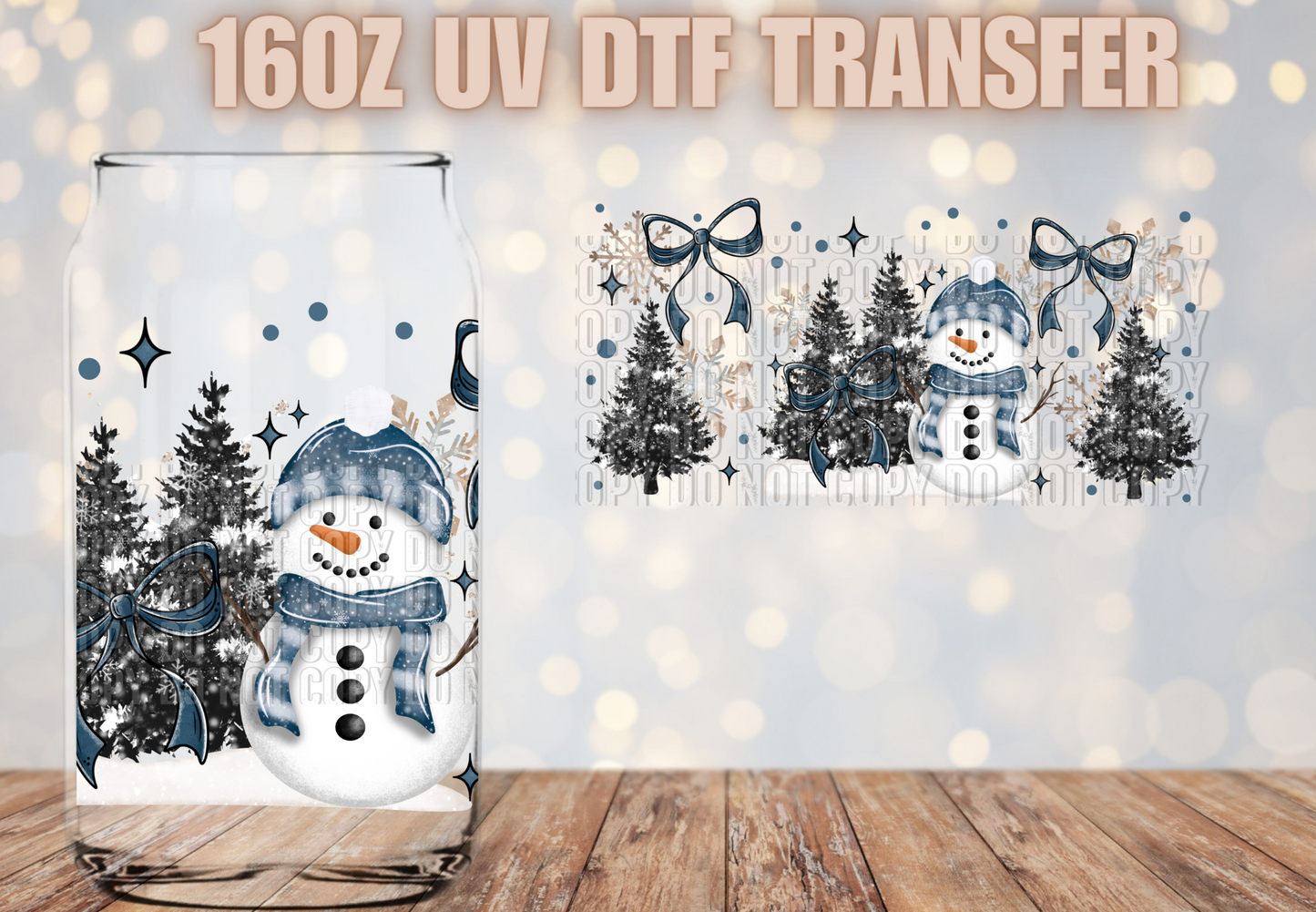 Snowman and Tress UV DTF