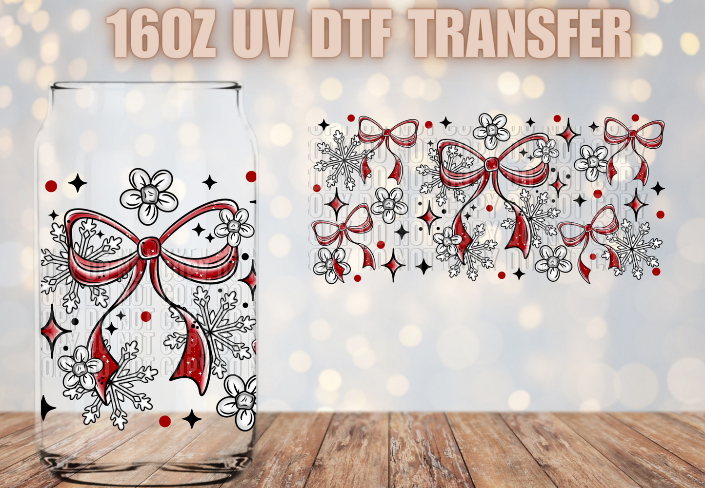 Christmas Bows UV DTF