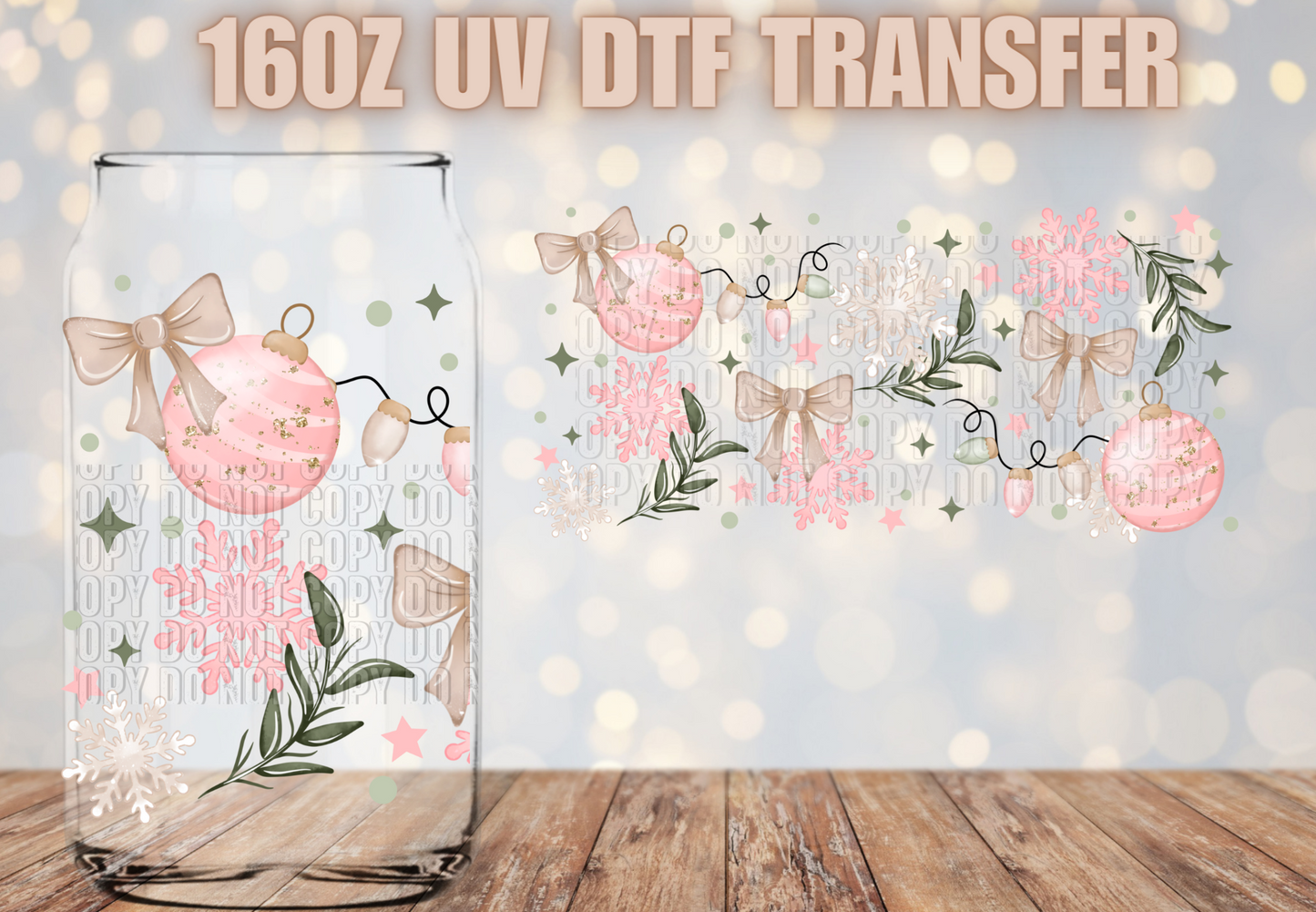 Cute Pink Ornaments UV DTF
