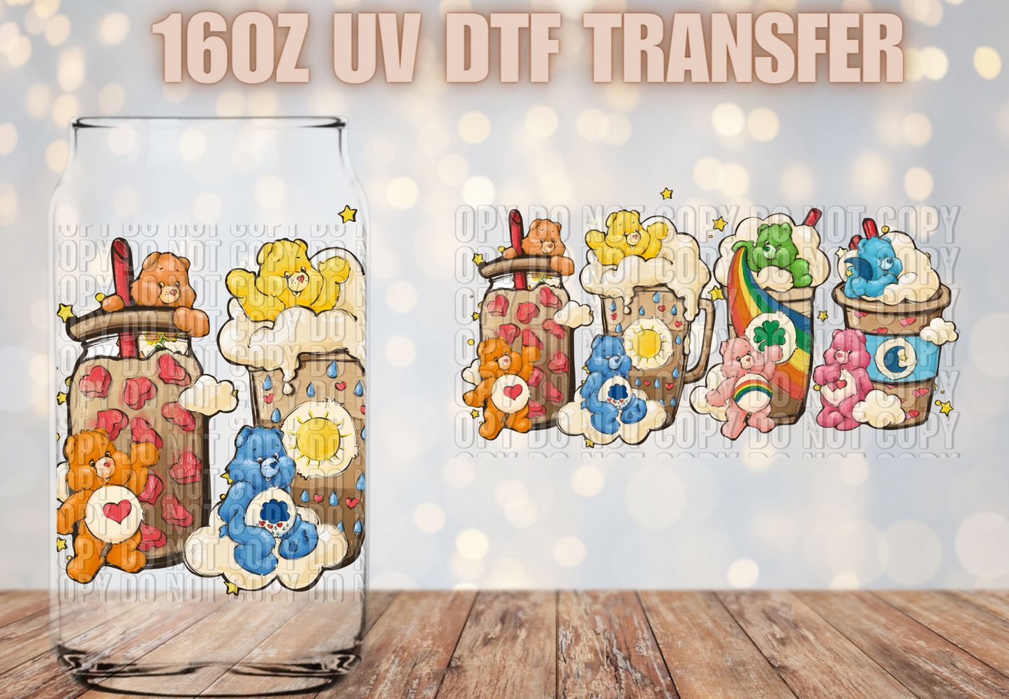 Care Bears Cups UV DTF