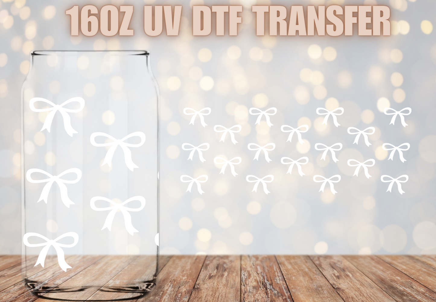 White coquette bows UV DTF