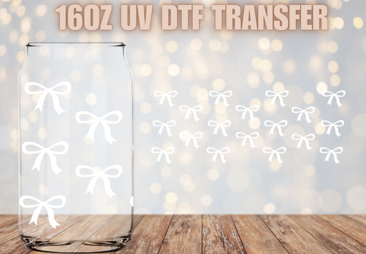 White coquette bows UV DTF