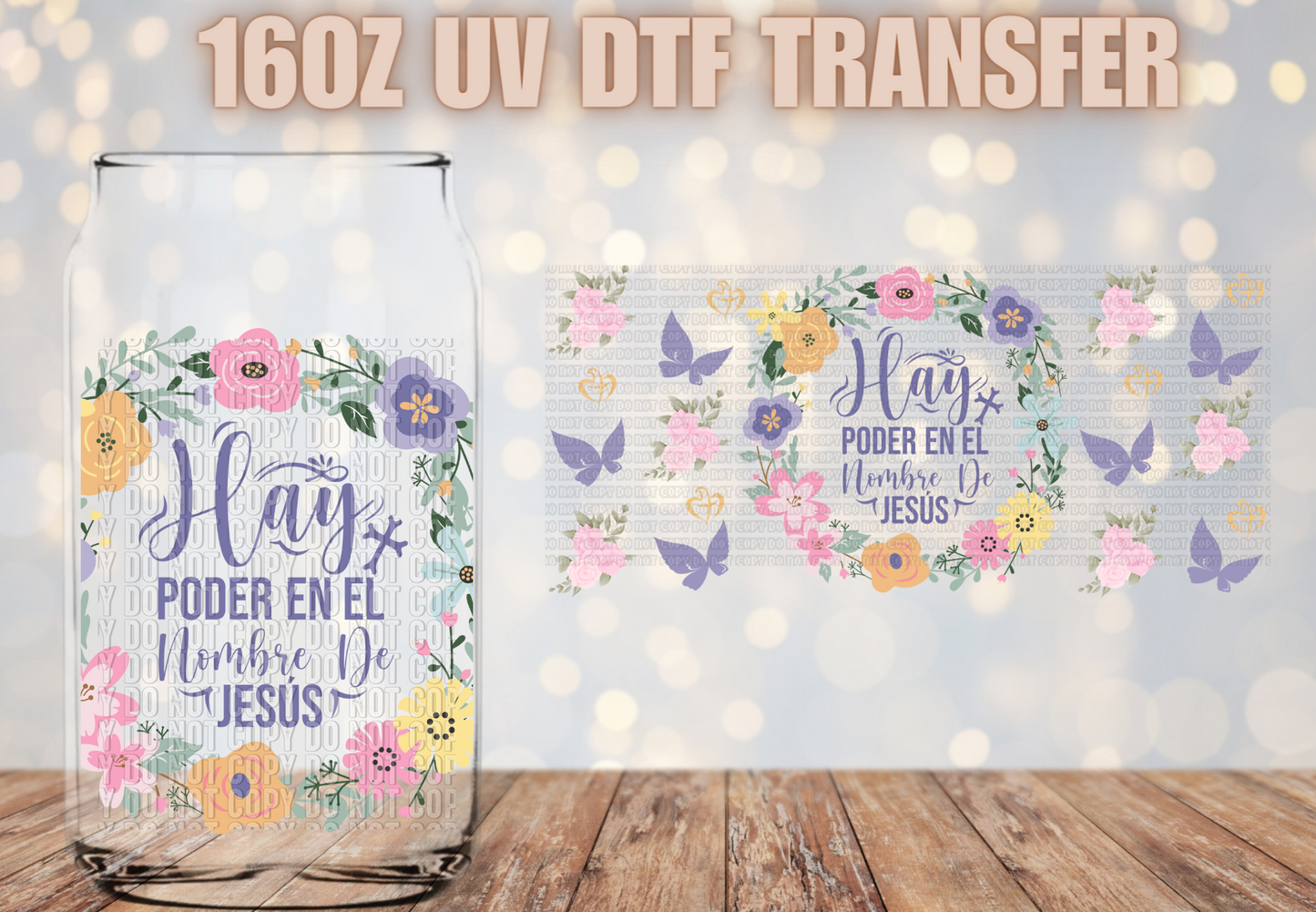 Hay Poder en el nombre de Jesus UV DTF