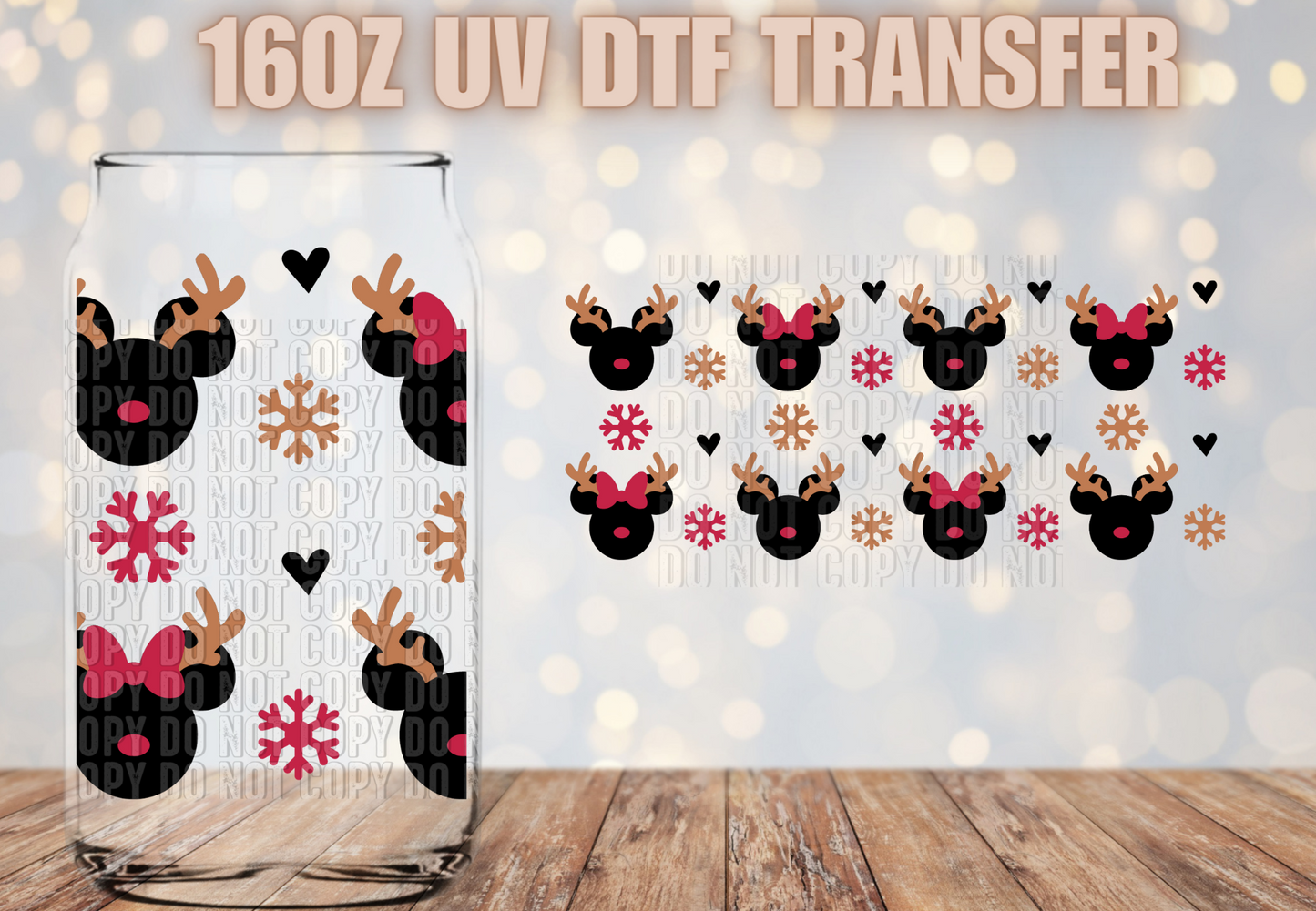 Reindeer Mice UV DTF