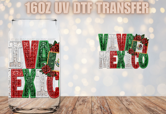 Viva Mexico w flag UV DTF DECAL