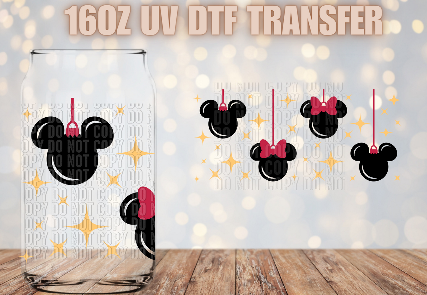 Ornament mice UV DTF